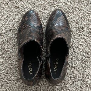 Me Too Snake print Brown Ankle Boots